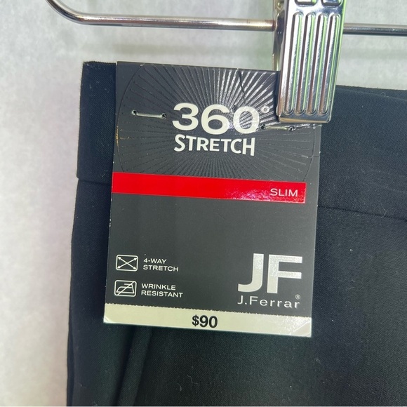 J.ferrar Dress pants Mens 30×30 Black Slim Slacks Flat front - Picture 2 of 4